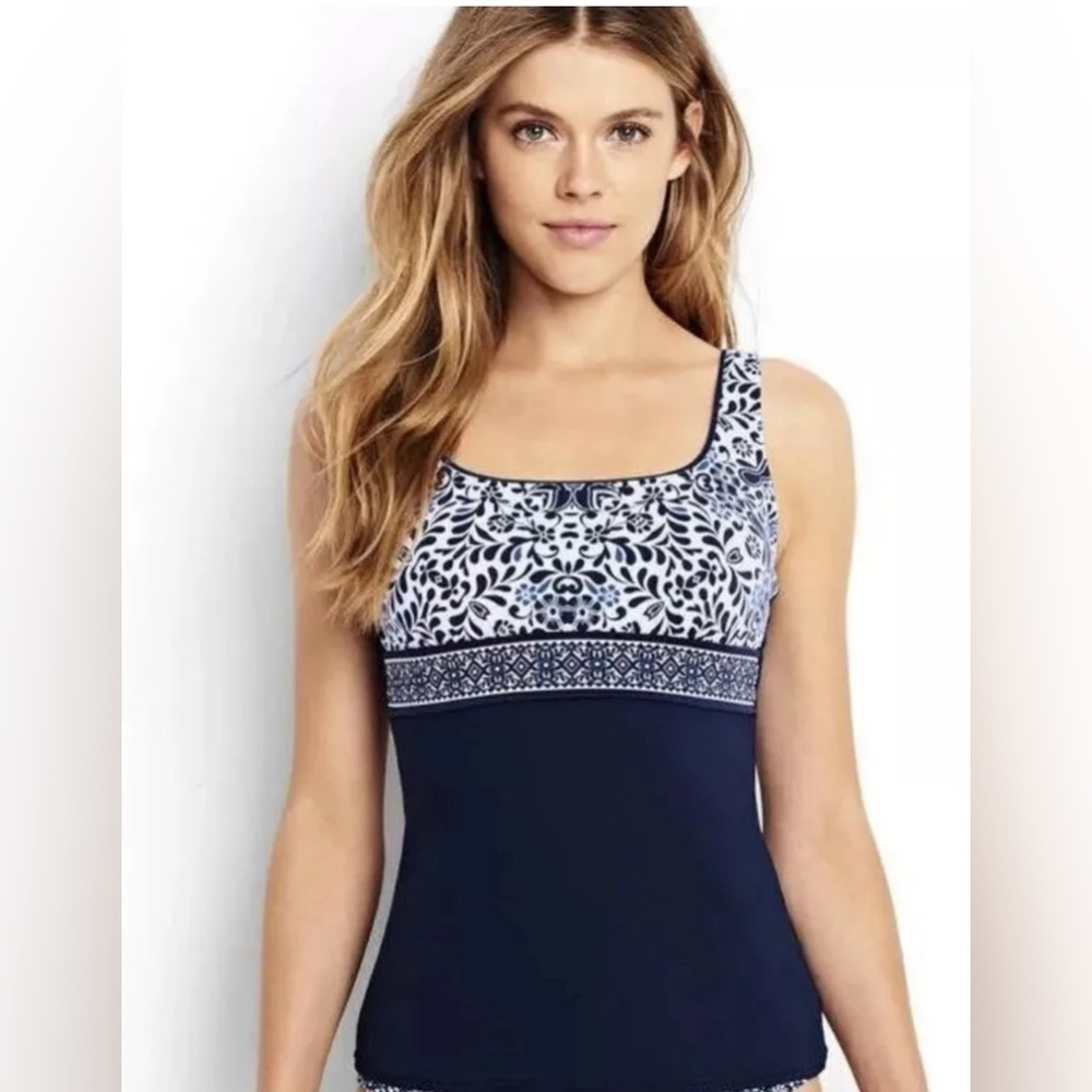 LANDS’ END TANKINI TOP WITH UNDERWIRE AND ADJUSTABLE STRAPS SIZE 6 e1